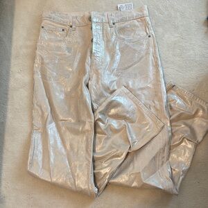 Zara Silver Flare & Wide Leg Jeans